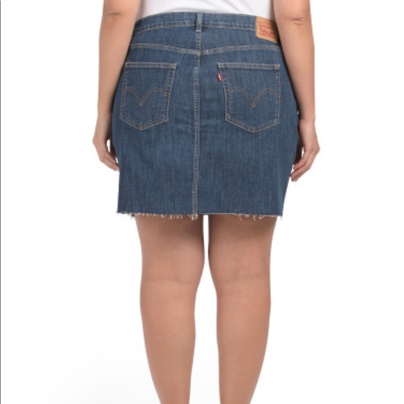 Levi’s contrast stitch mid ave deconstructed skirt - Picture 2 of 4